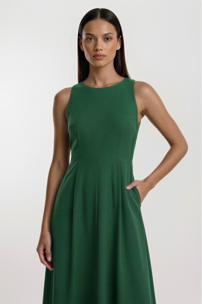 MIDI DRESS WITH PLEATS