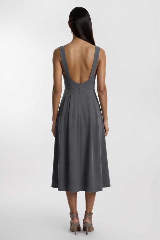 MIDI DRESS WITH PLEATS