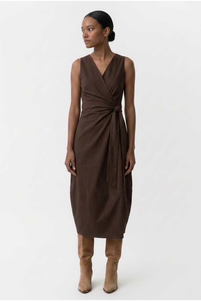 COTTON WRAP DRESS