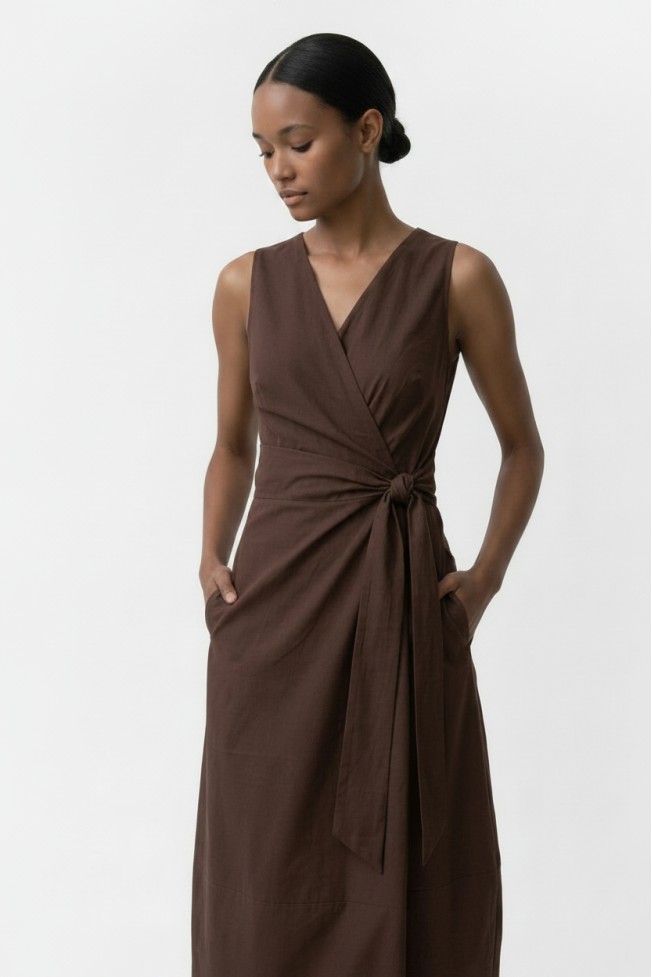 COTTON WRAP DRESS
