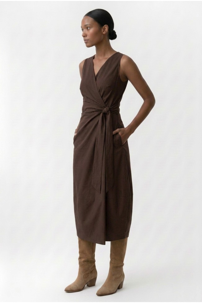COTTON WRAP DRESS