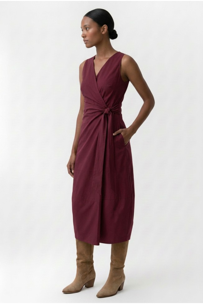 COTTON WRAP DRESS