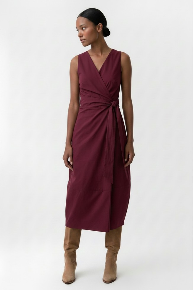 COTTON WRAP DRESS
