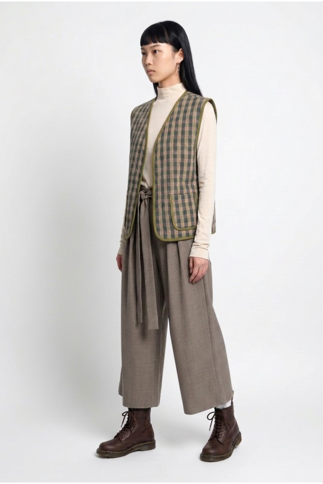 QUILTED CHECKED VEST