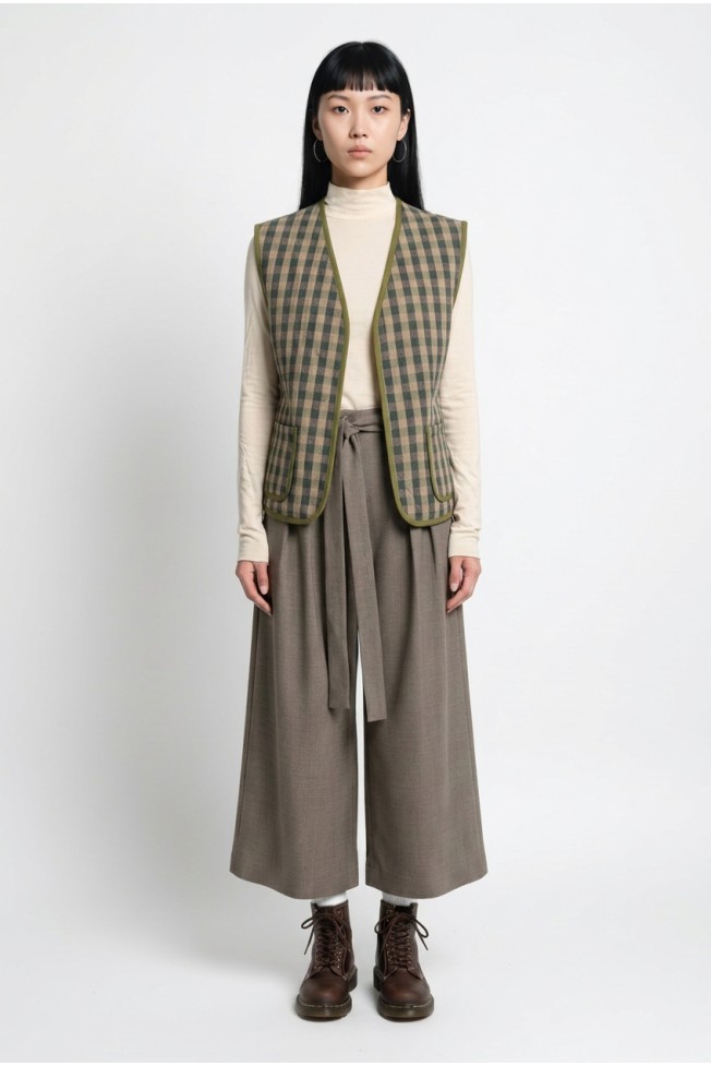 QUILTED CHECKED VEST