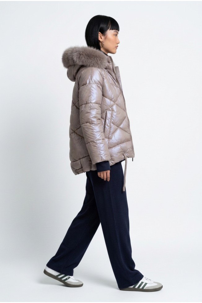 PUFFER WITH HOOD WITH DETACHABLE FUR