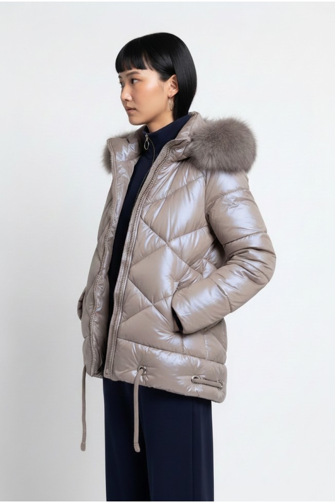 PUFFER WITH HOOD WITH DETACHABLE FUR