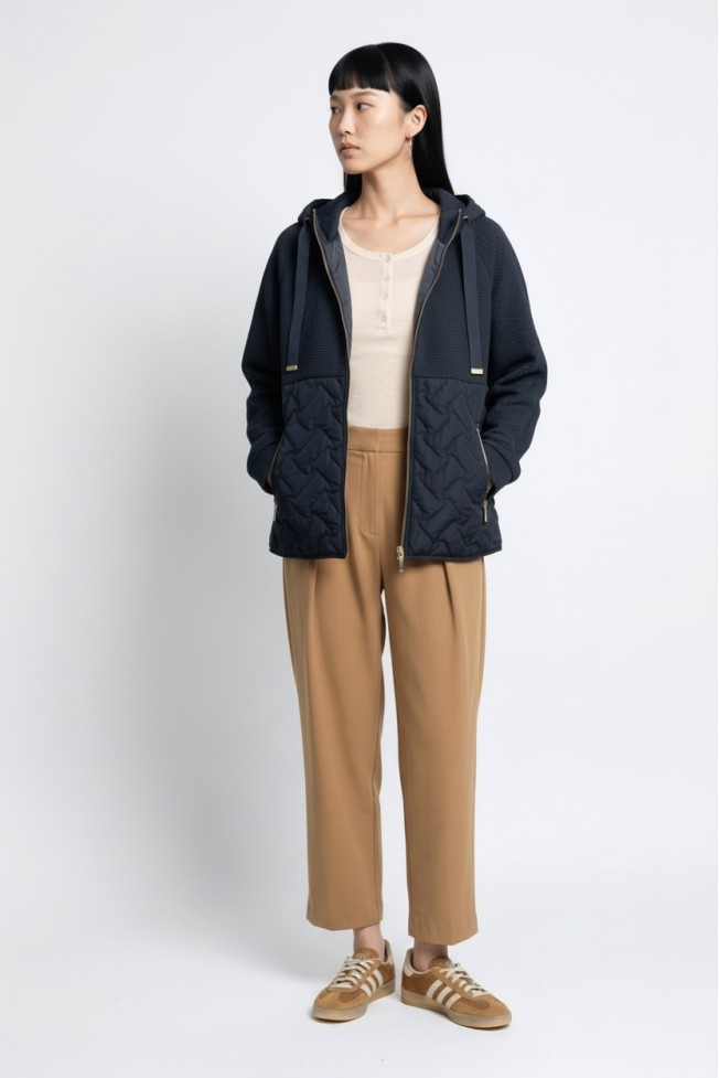 SHORT JACKET IN FABRIC COMBINATION