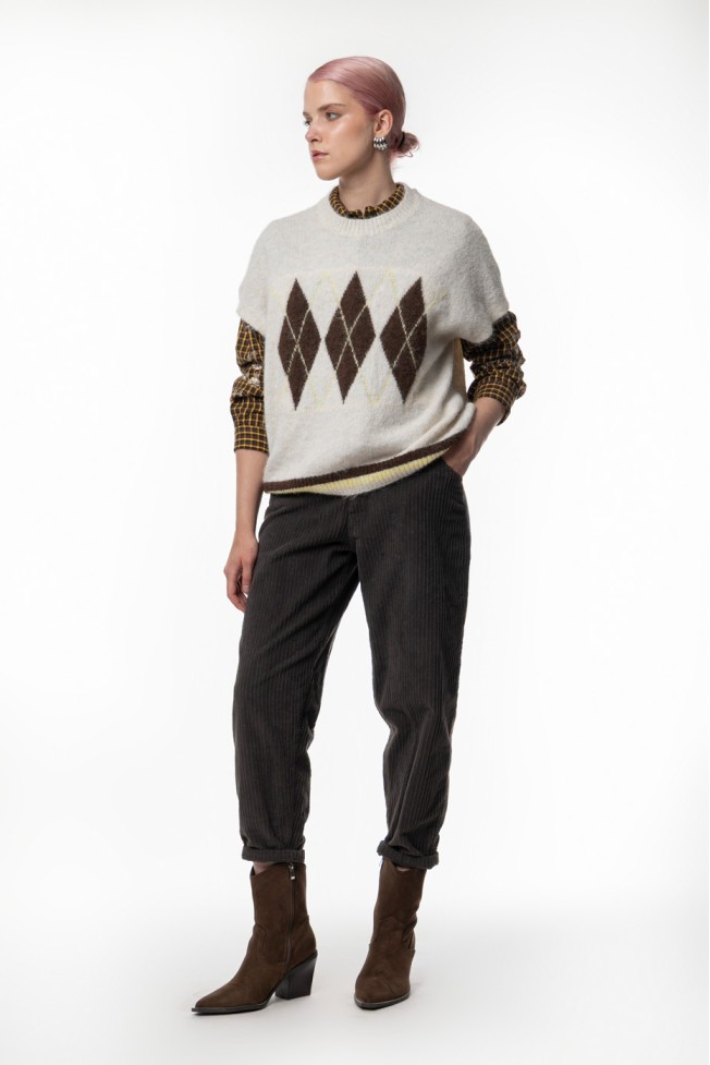 ΠΛΕΚΤΗ ΜΠΛΟΥΖΑ ΚΟΝΤΟΜΑΝΙΚΗ ΜΕ ΡΟΜΒΟΥΣ